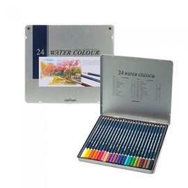 MUNHWA Nexpro Premium Water-Soluble Colored Pencil Set | 24 Colors in Protective Tin Case | Dual-Use Watercolor Effect | Artist & Student Grade | Made in Korea